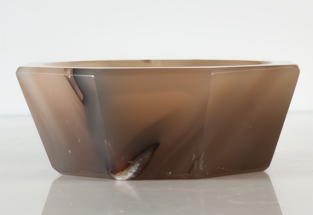 Mortier d'apothicaire en agate polie-photo-4