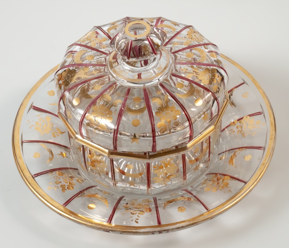 Beurrier en cristal Napoléon III