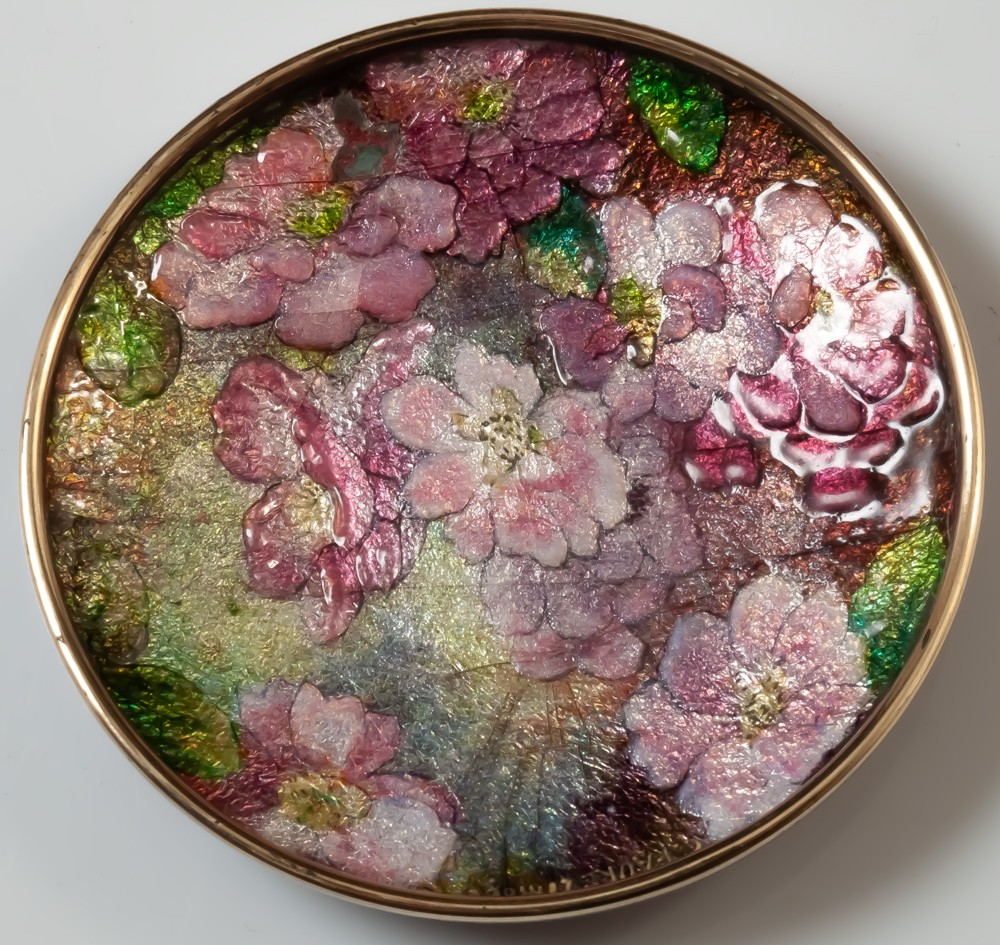 Camille Fauré Limoges coupe en cuivre émaillé-photo-1