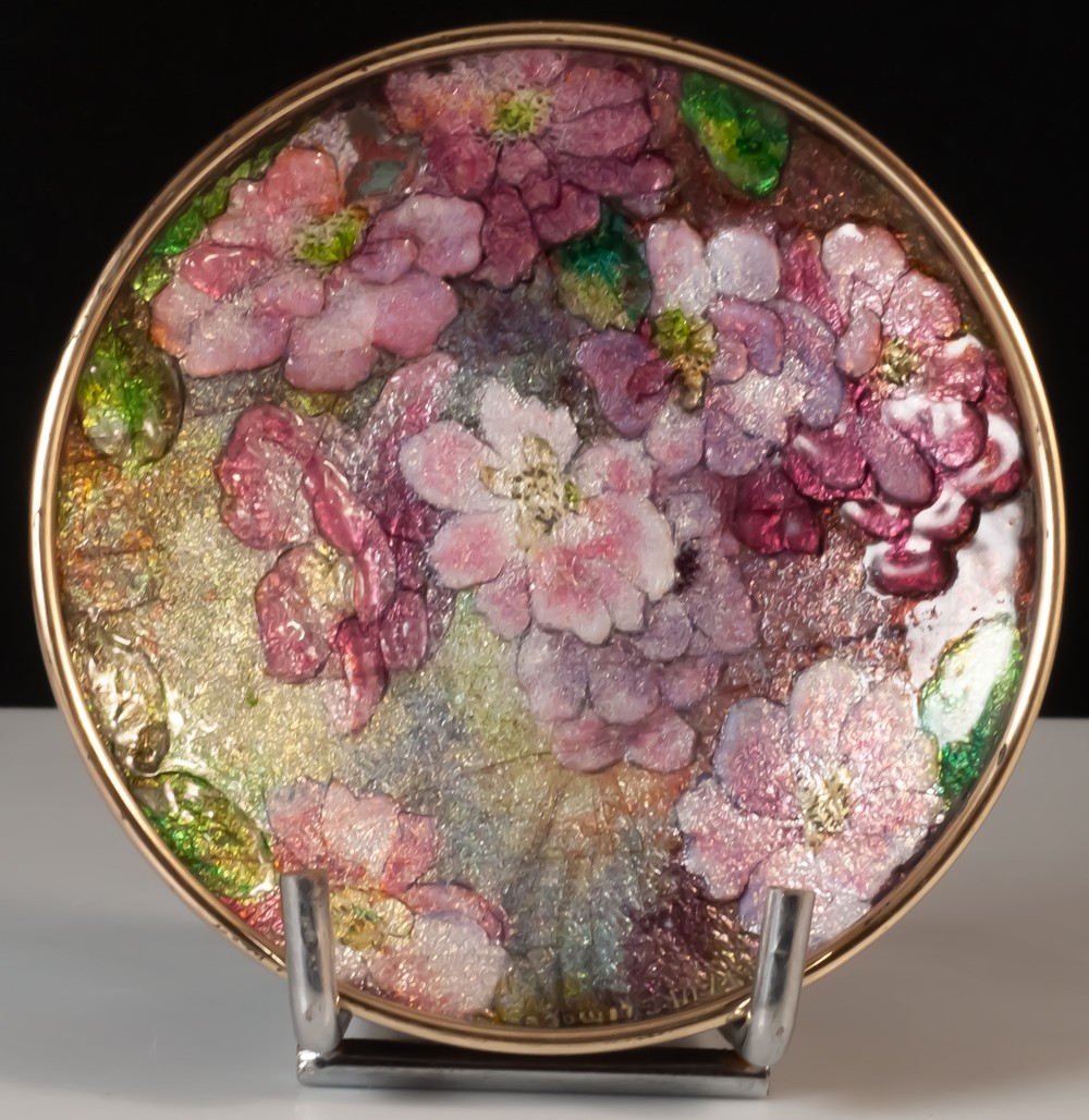 Camille Fauré Limoges coupe en cuivre émaillé