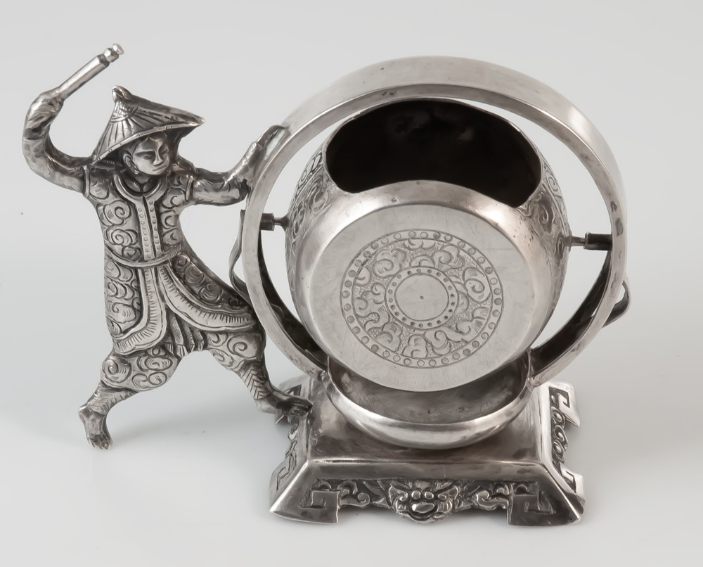 Solid Silver Asian Tea Strainer From China, Indochina, And Vietnam-photo-2