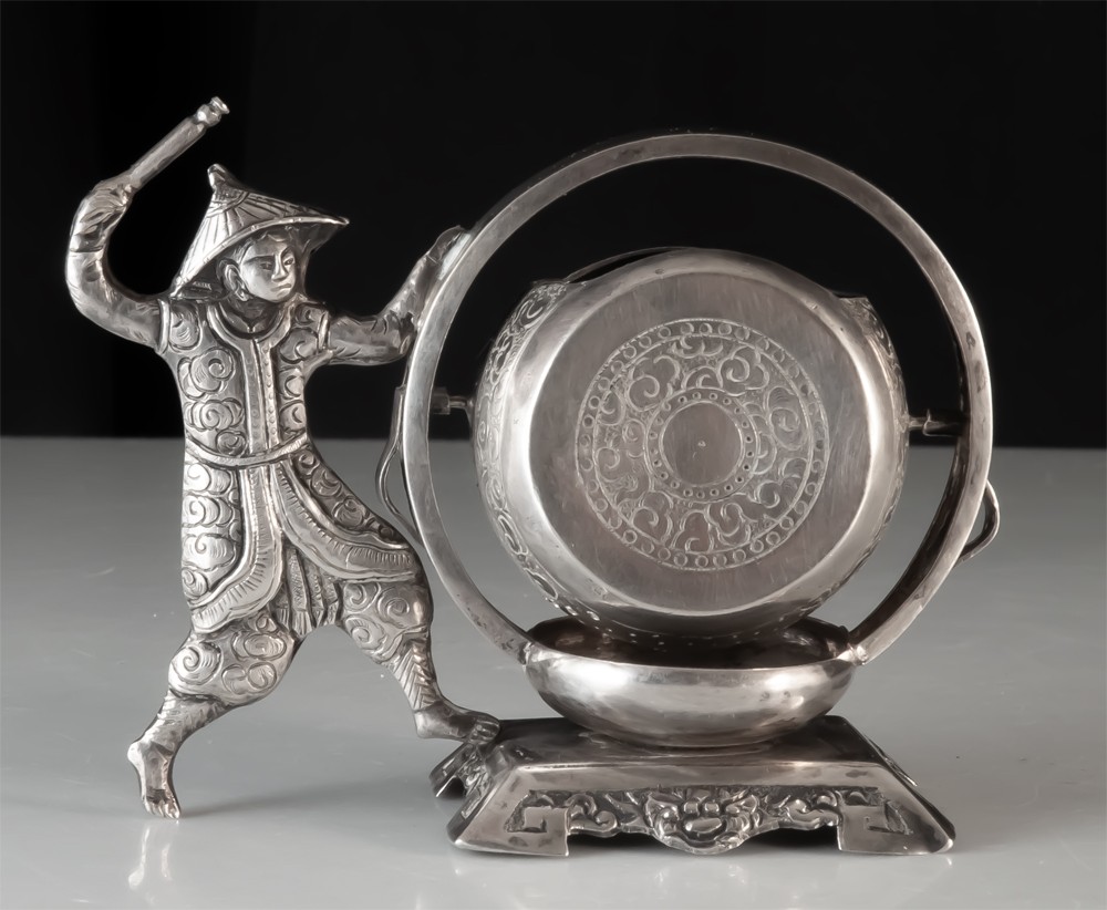 Solid Silver Asian Tea Strainer From China, Indochina, And Vietnam