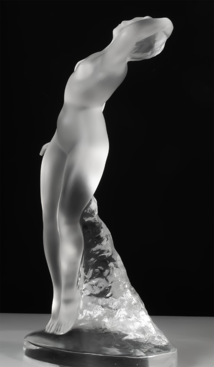 Lalique France Nude Woman "dancer With Lowered Arm"-photo-2