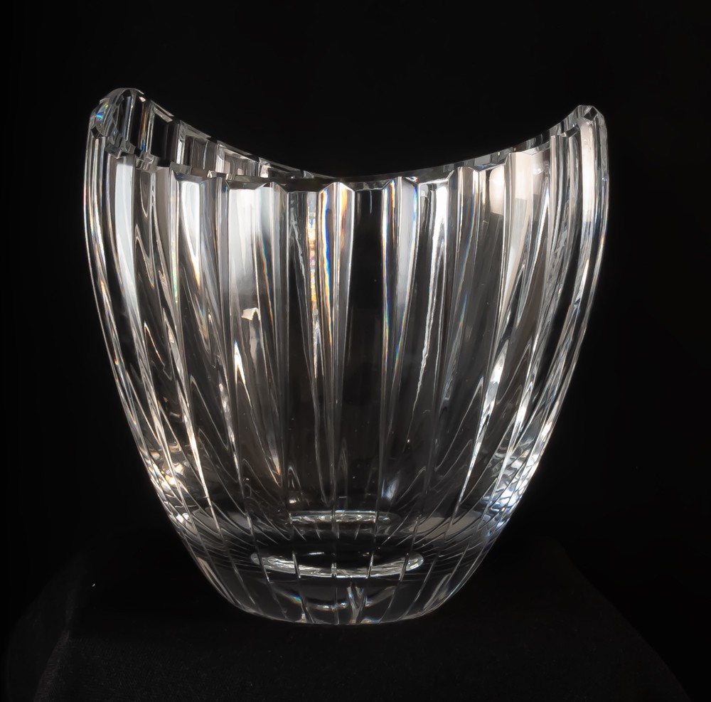 Vase en cristal taillé 1960 forme libre-photo-1