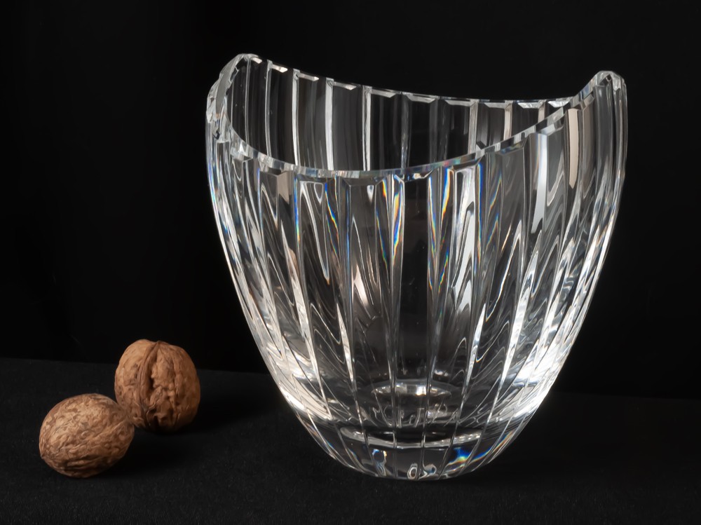 Vase en cristal taillé 1960 forme libre-photo-4