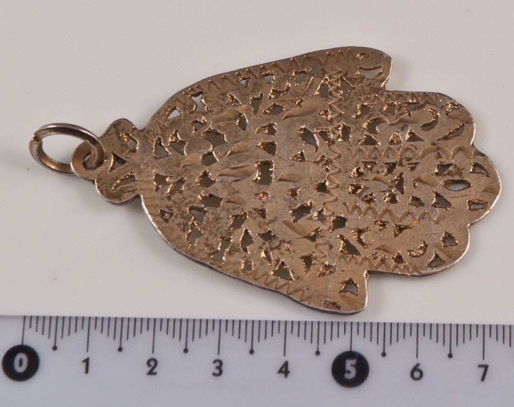 Silver-gilt Fatima Hand Pendant-photo-3