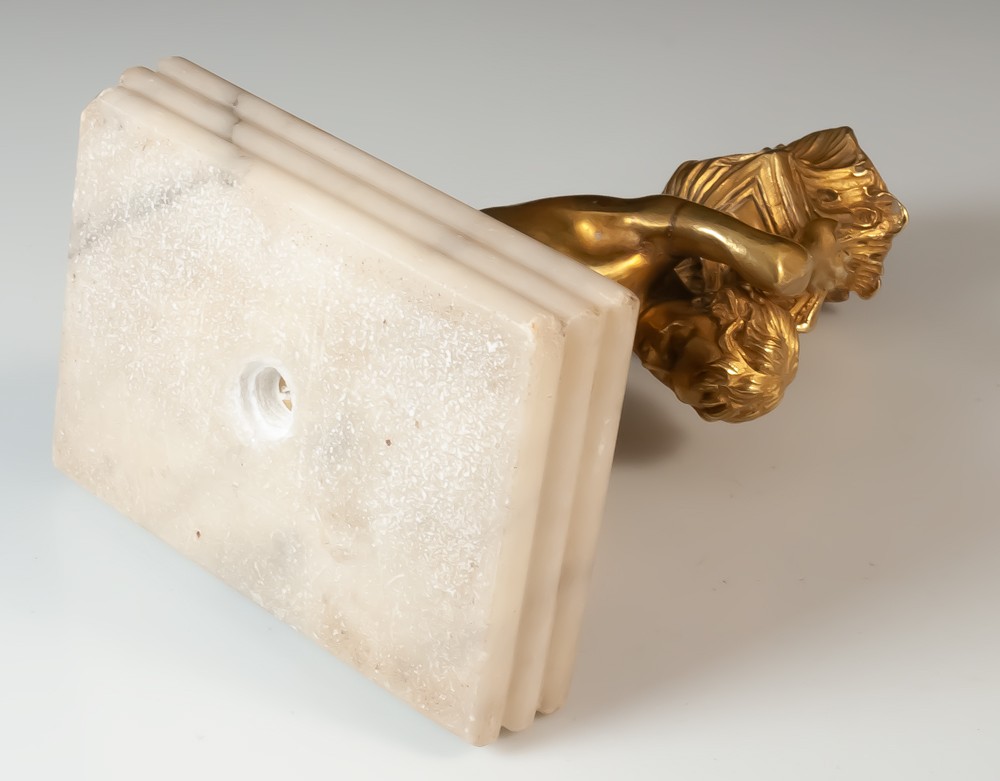 Bougeoir en bronze doré Atlas-photo-5