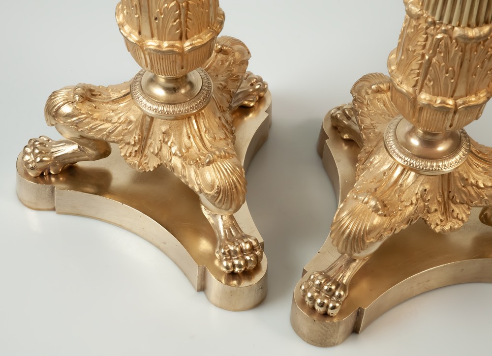 Bougeoirs en bronze époque restauration-photo-2