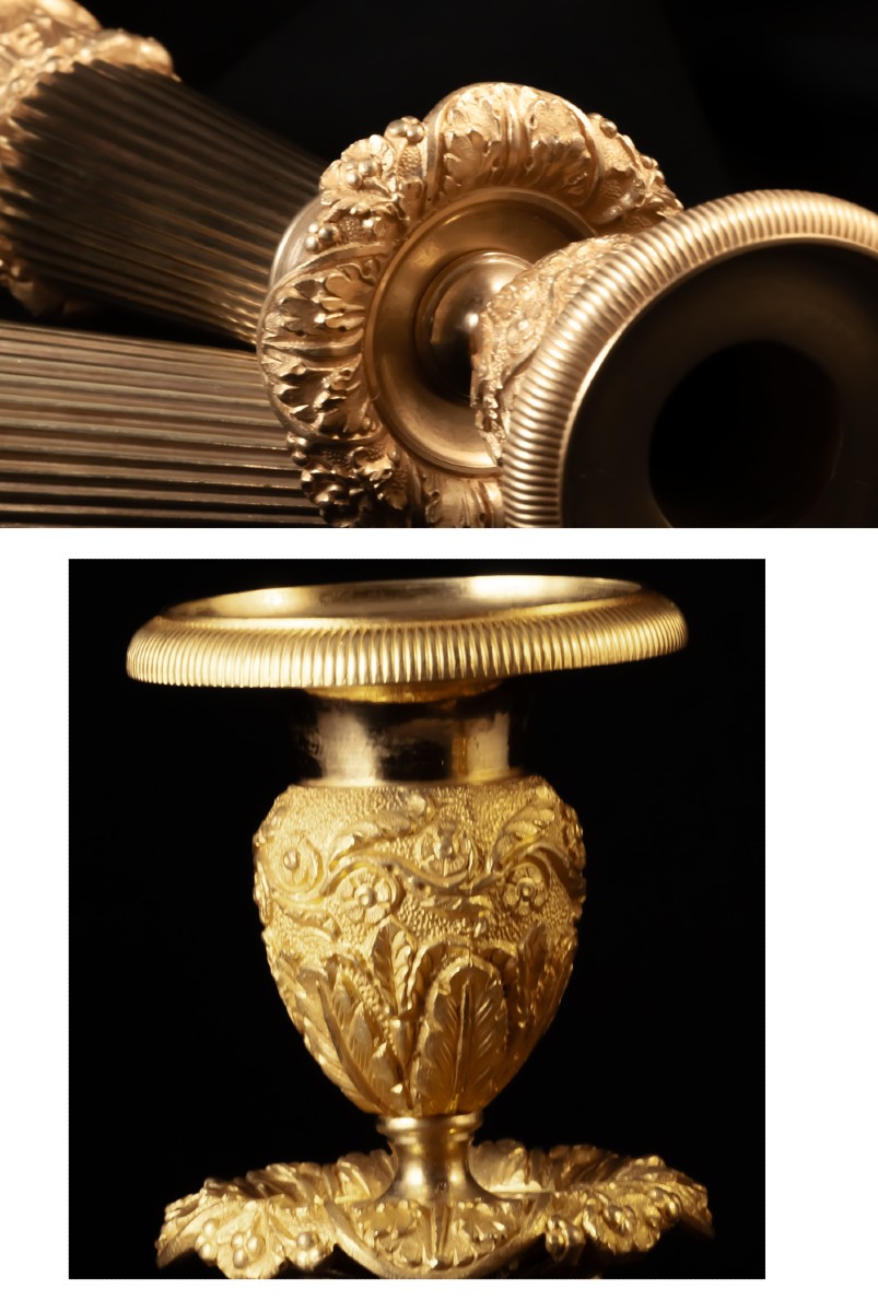 Bougeoirs en bronze époque restauration-photo-2