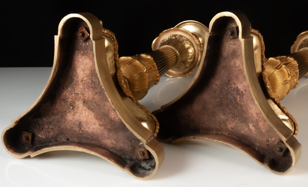 Bougeoirs en bronze époque restauration-photo-4