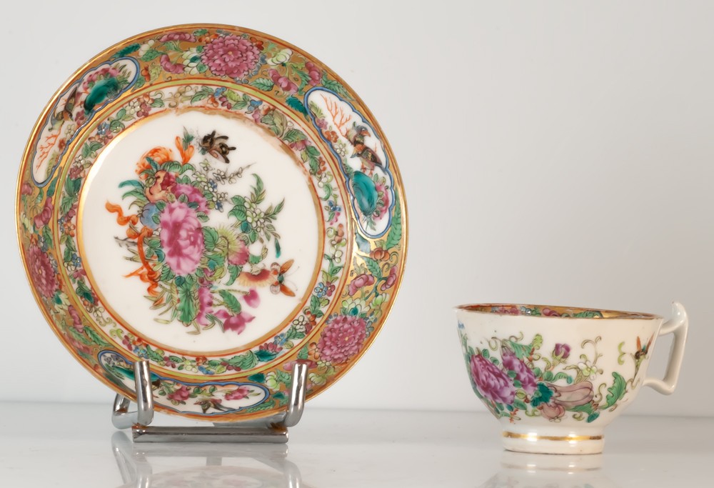 Tasse miniature asiatique en porcelaine de canton Chine -photo-2