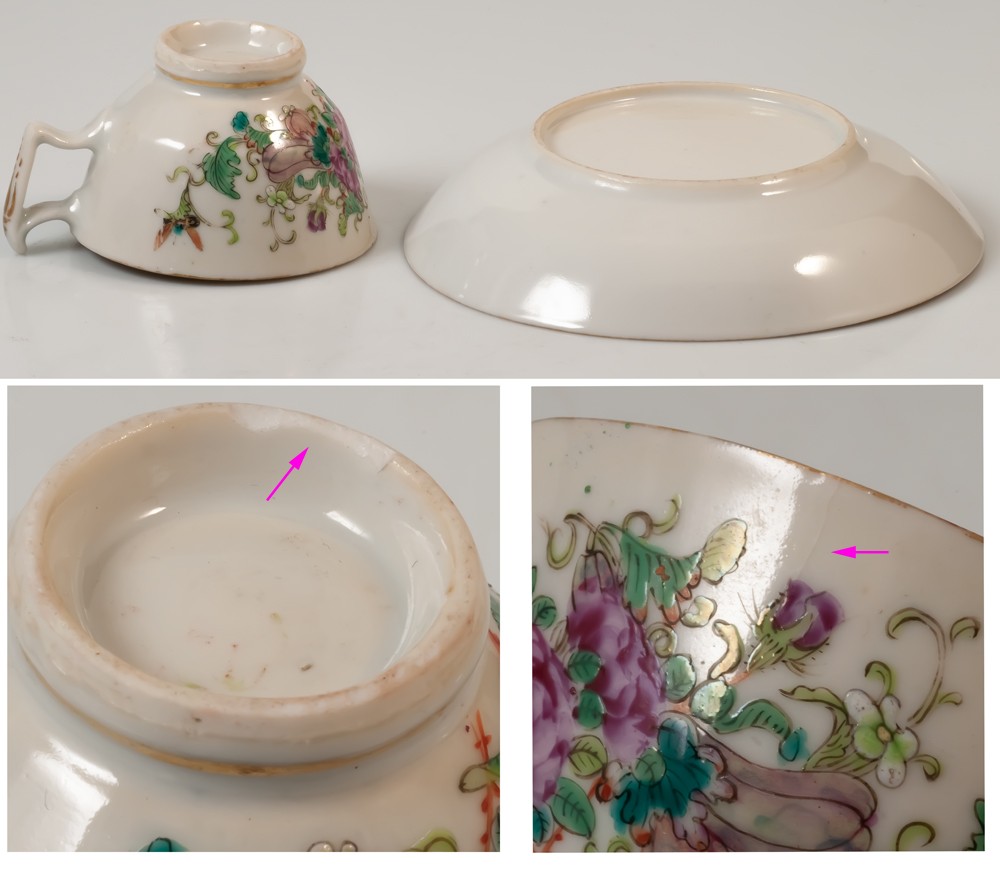 Tasse miniature asiatique en porcelaine de canton Chine -photo-5