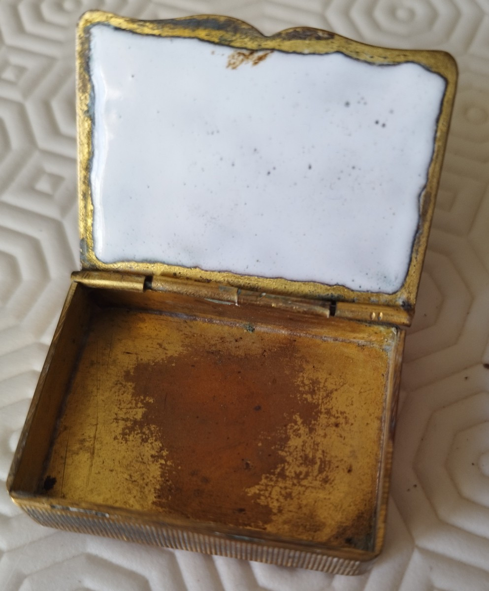 Couple de bretons boite à allumettes en émail / pyrogène -photo-3