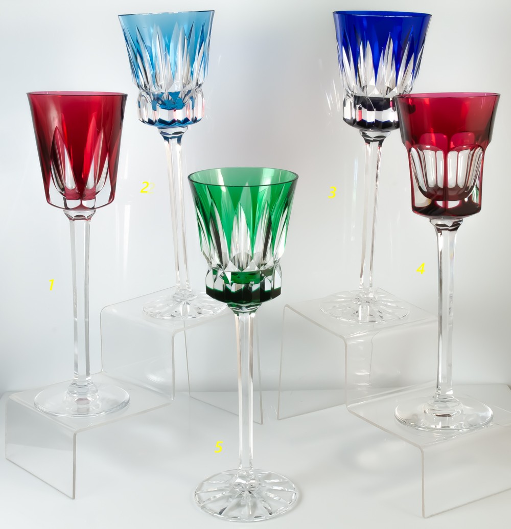Verres de couleur cristal de Sèvres 149 euros pièce