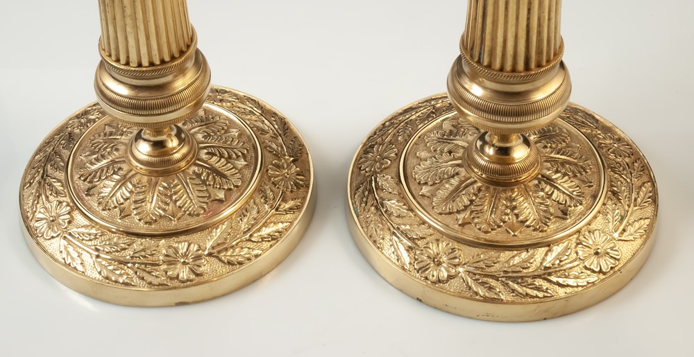 Bougeoirs en laiton XIXè-photo-2