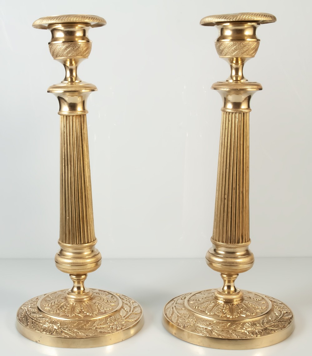 Bougeoirs en laiton XIXè