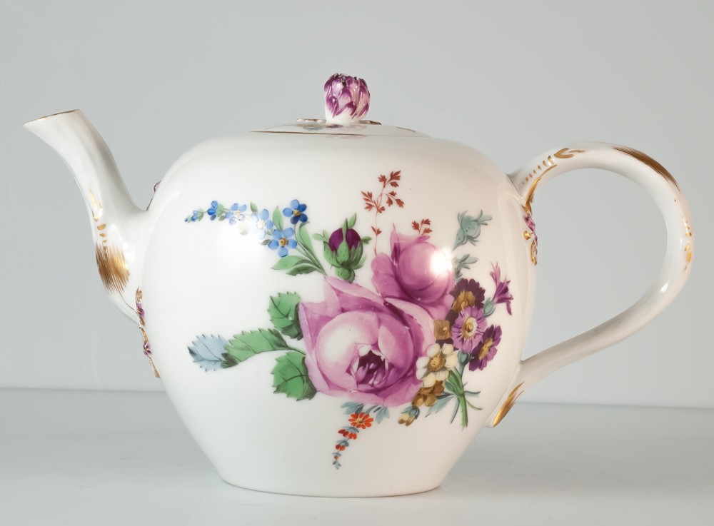 Meissen Porcelain Teapot 18th Century Marcolini Period 1774-1812-photo-2