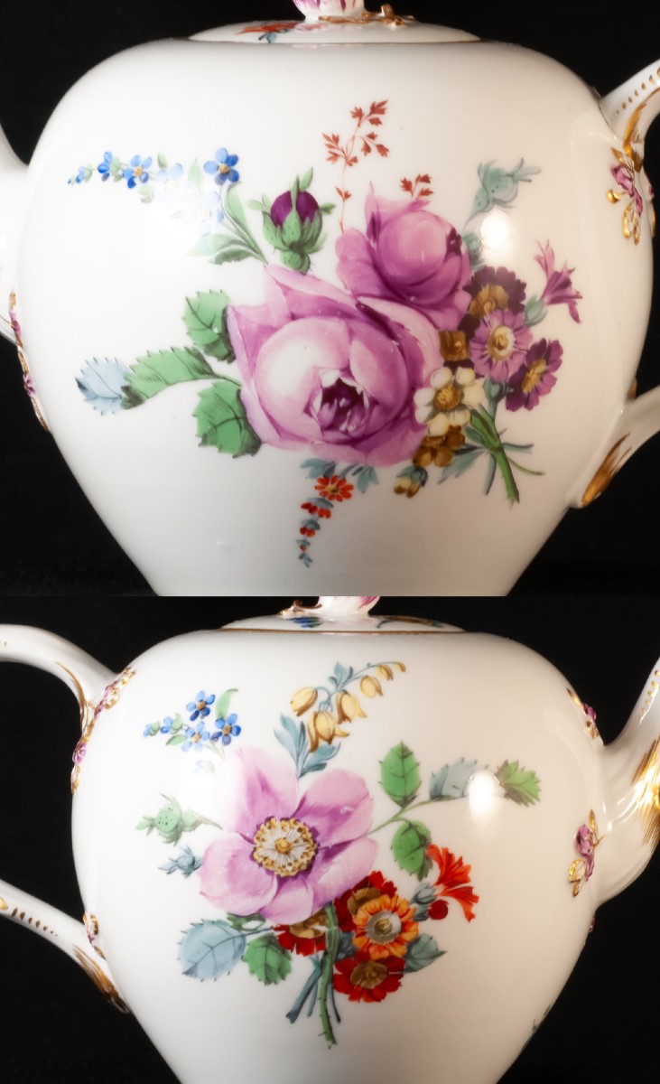 Meissen Porcelain Teapot 18th Century Marcolini Period 1774-1812-photo-3