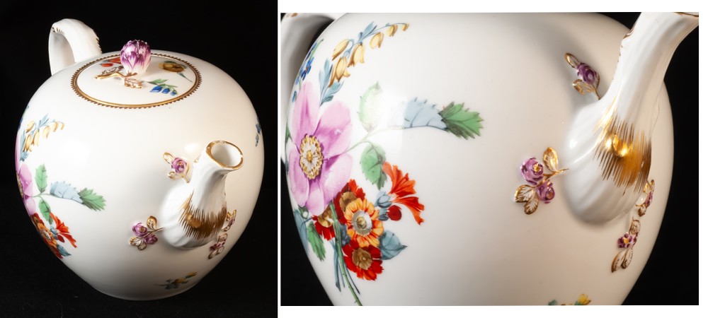 Meissen Porcelain Teapot 18th Century Marcolini Period 1774-1812-photo-4
