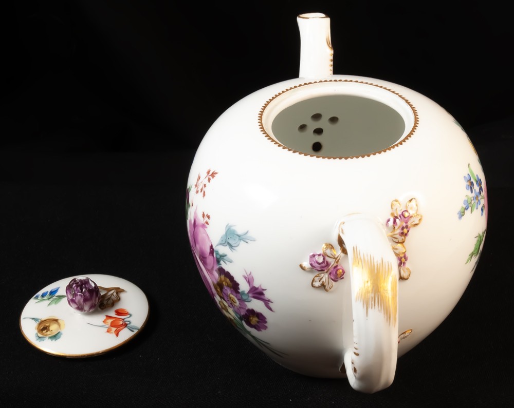Meissen Porcelain Teapot 18th Century Marcolini Period 1774-1812-photo-2