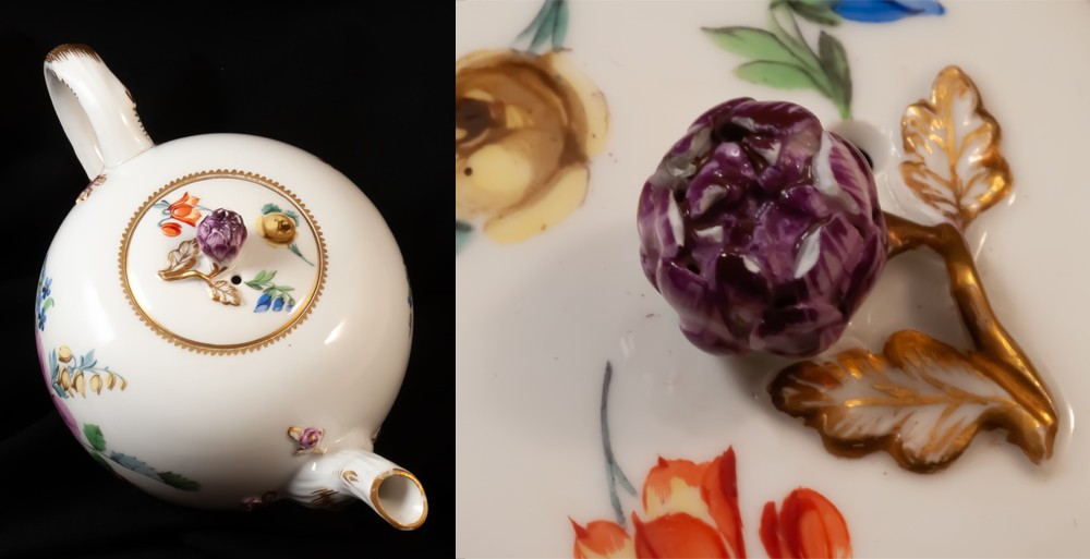 Meissen Porcelain Teapot 18th Century Marcolini Period 1774-1812-photo-5