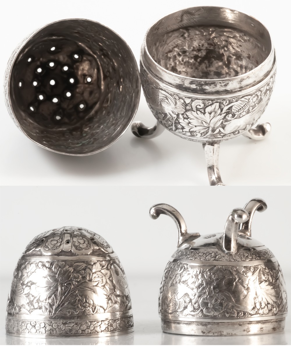 Oeuf en argent saupoudreuse moyen orient Syrie-photo-1