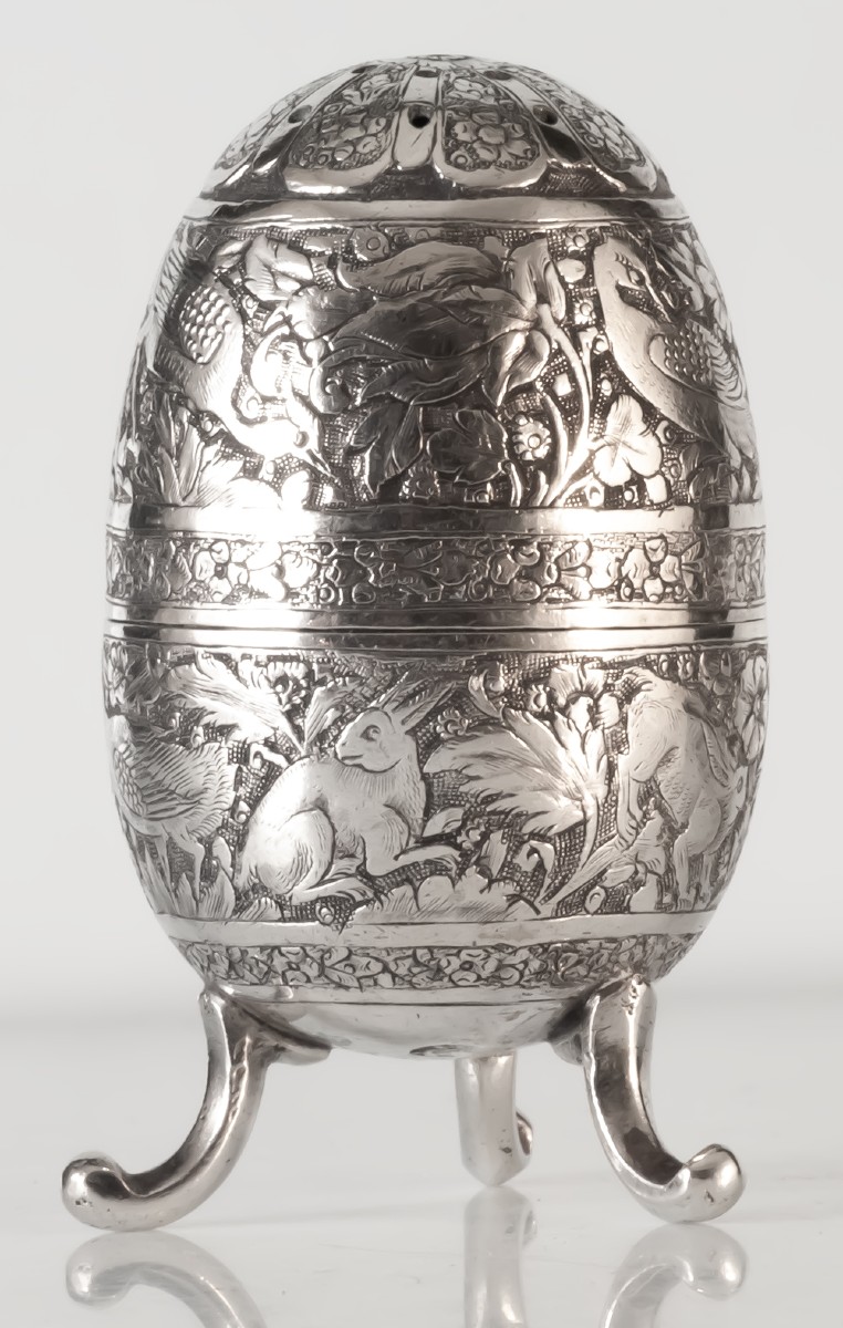 Oeuf en argent saupoudreuse moyen orient Syrie