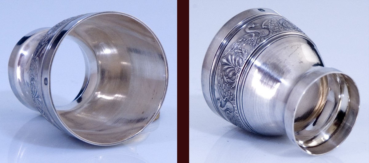 Egg Cup With Swan Decoration In Minerva Silver-photo-1
