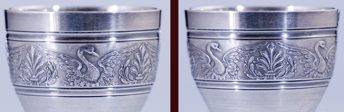 Egg Cup With Swan Decoration In Minerva Silver-photo-2