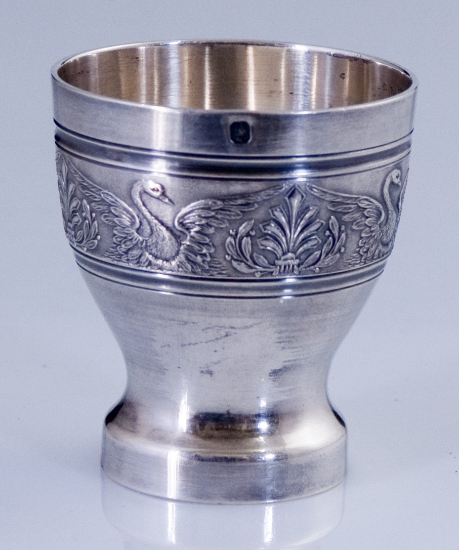 Egg Cup With Swan Decoration In Minerva Silver