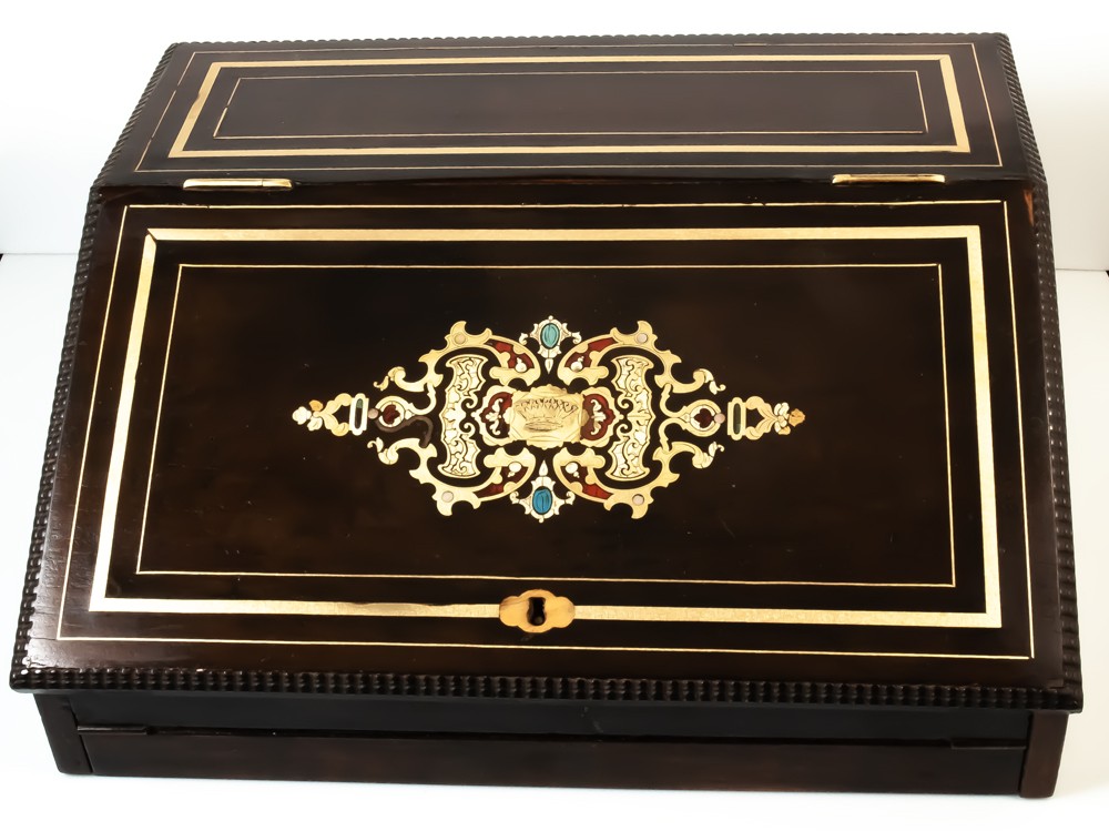 Ecritoire porte courrier en palissandre Napoléon III