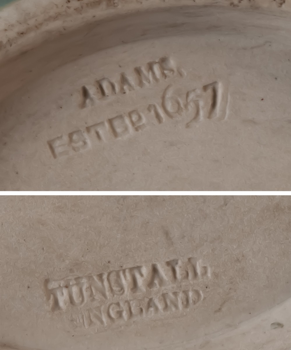 Vase anglais en biscuit décor à l'antique Adam Ester Tungstall England no Wedgwood-photo-5