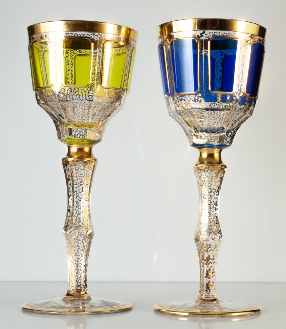 11 Moser Coloured Crystal Glasses-photo-1