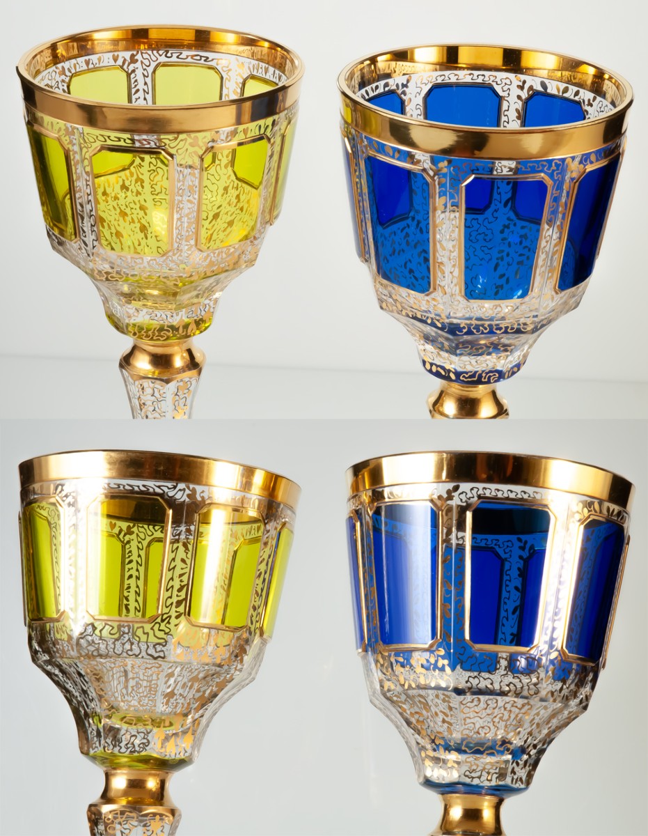 11 Moser Coloured Crystal Glasses-photo-3