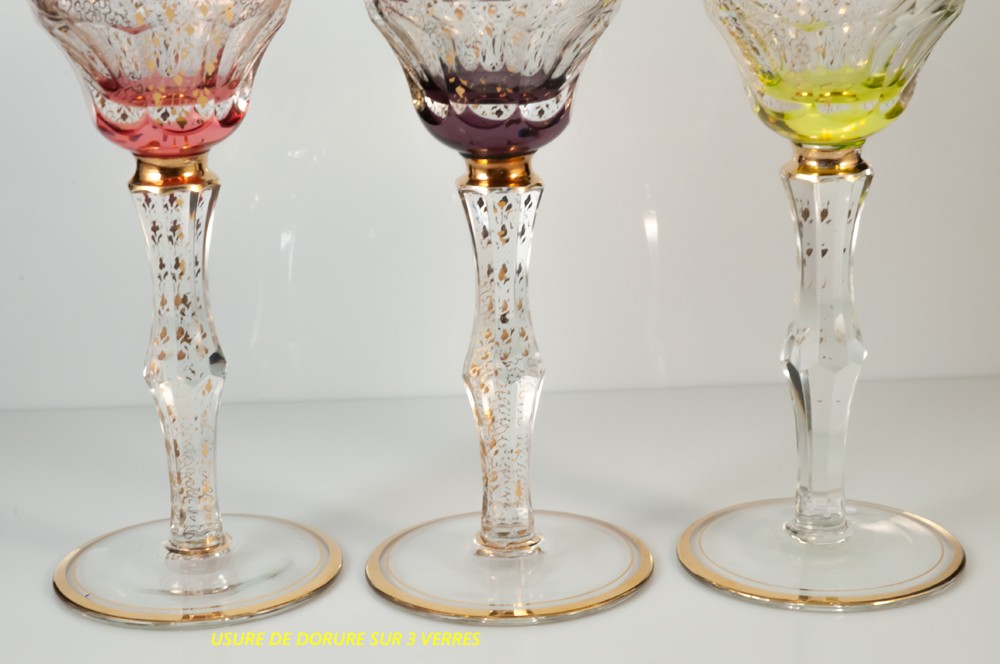11 Moser Coloured Crystal Glasses-photo-7
