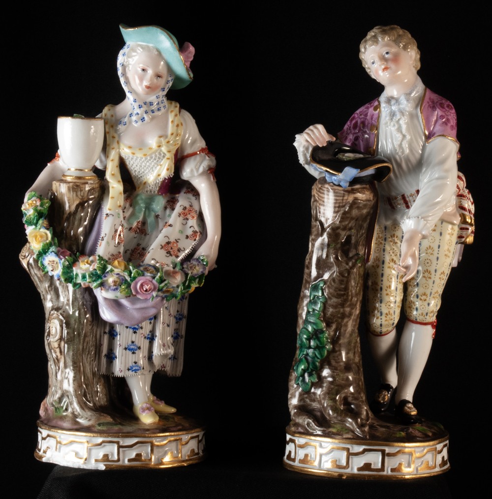 Meissen Two Statuette Porcelain Figurines-photo-2