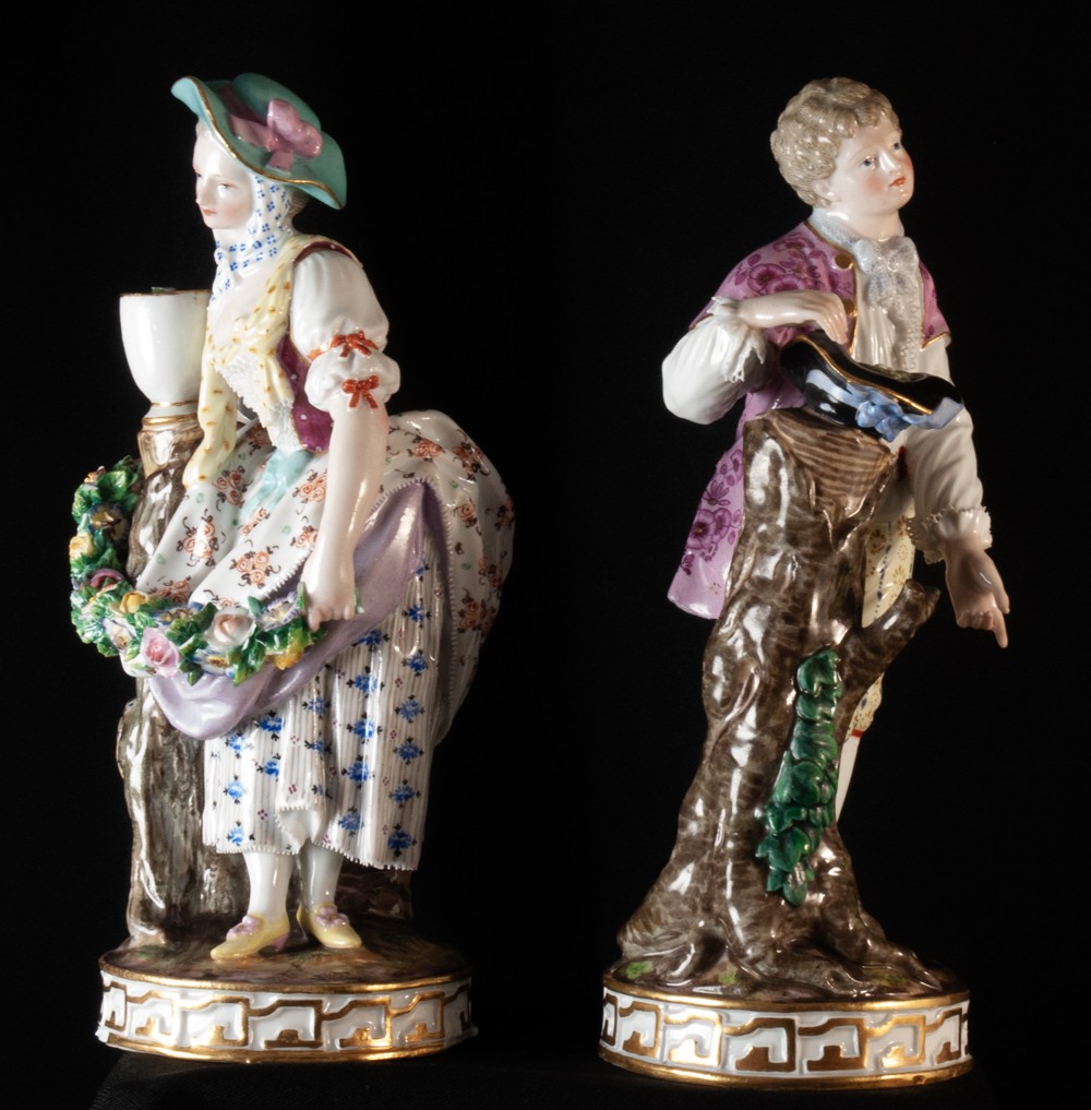 Meissen Two Statuette Porcelain Figurines-photo-3