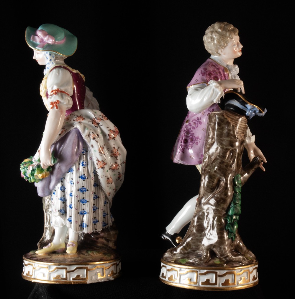 Meissen Two Statuette Porcelain Figurines-photo-1