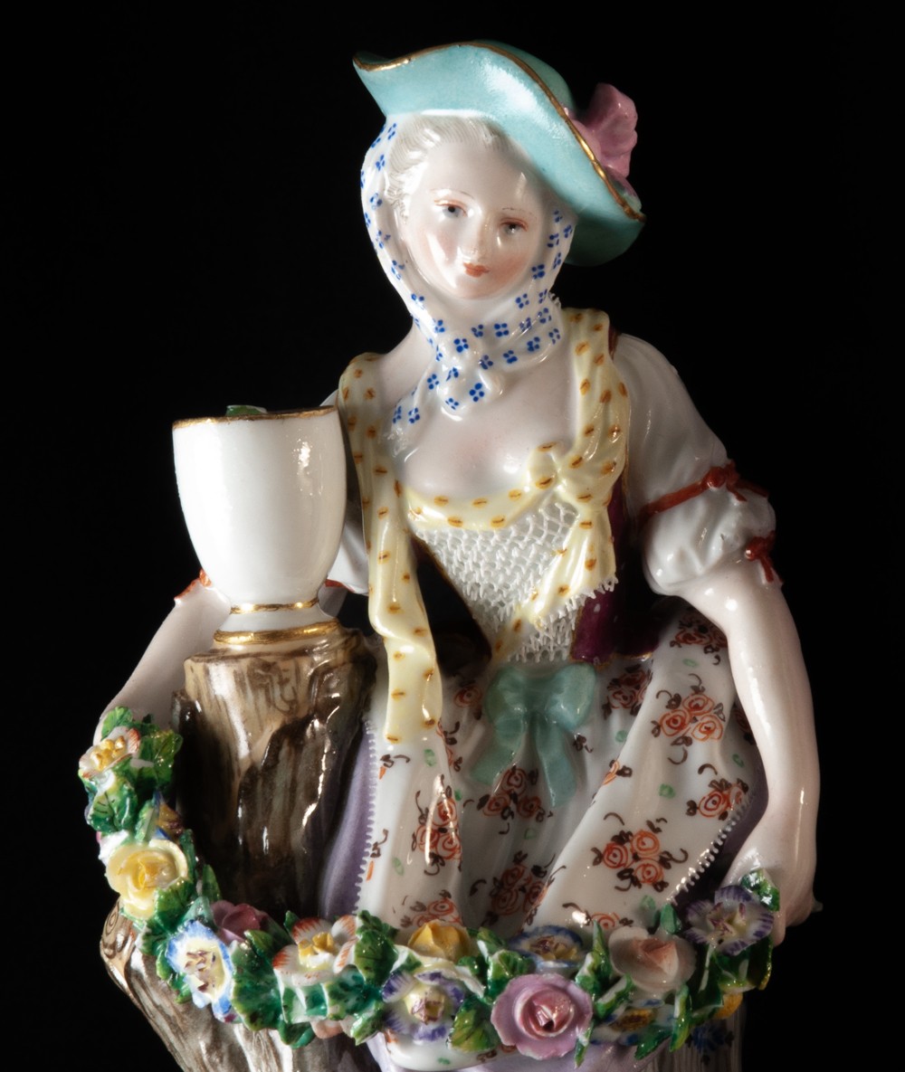 Meissen Two Statuette Porcelain Figurines-photo-2