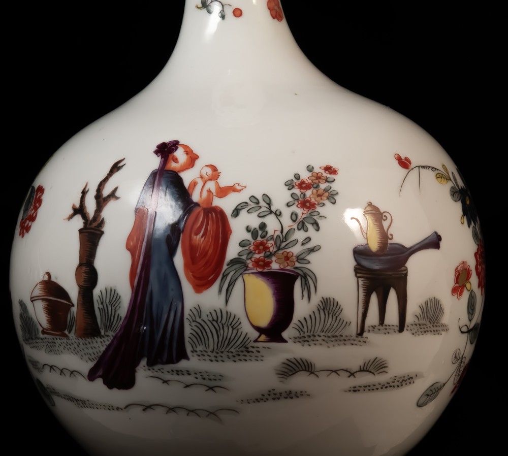 Porcelain Vase By Samson Paris Chinese Decor / Kakiemon Chantilly-photo-4
