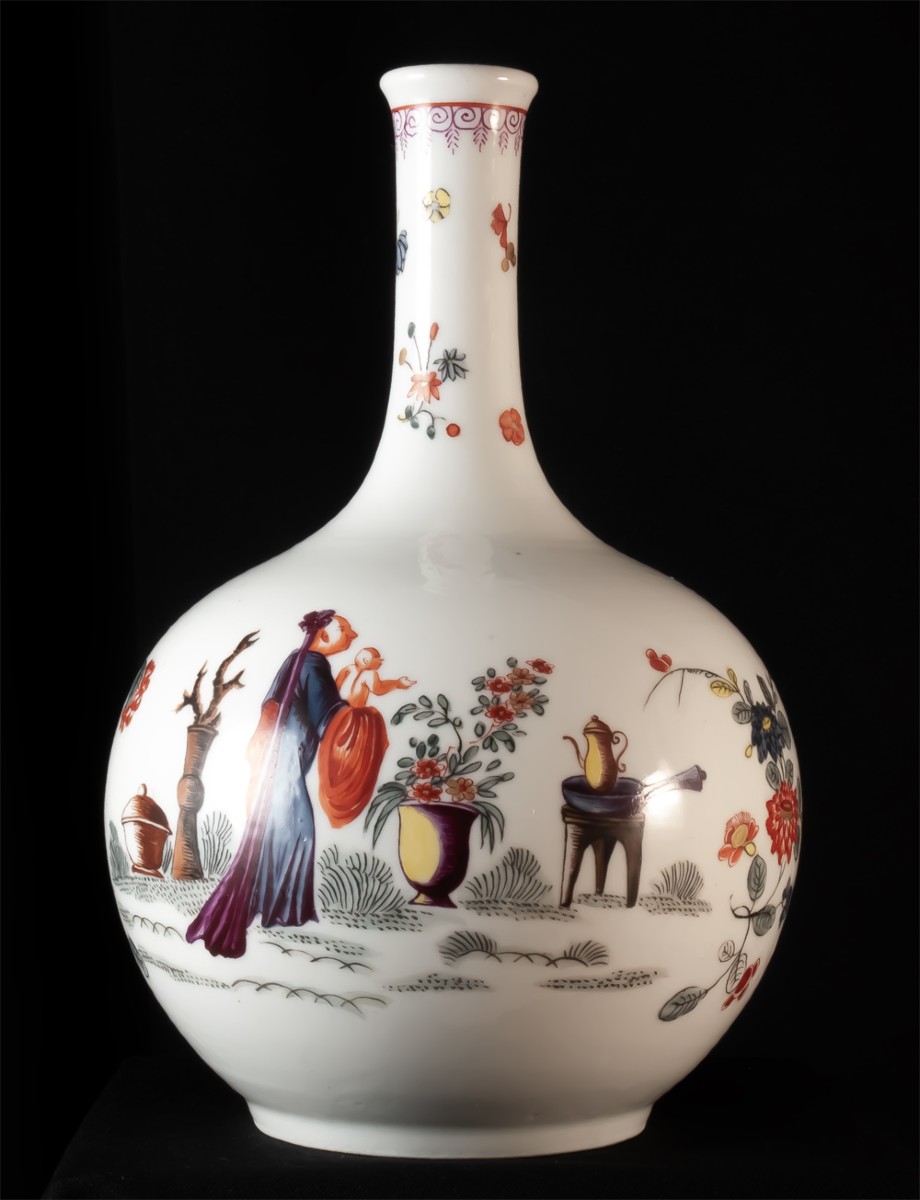 Porcelain Vase By Samson Paris Chinese Decor / Kakiemon Chantilly
