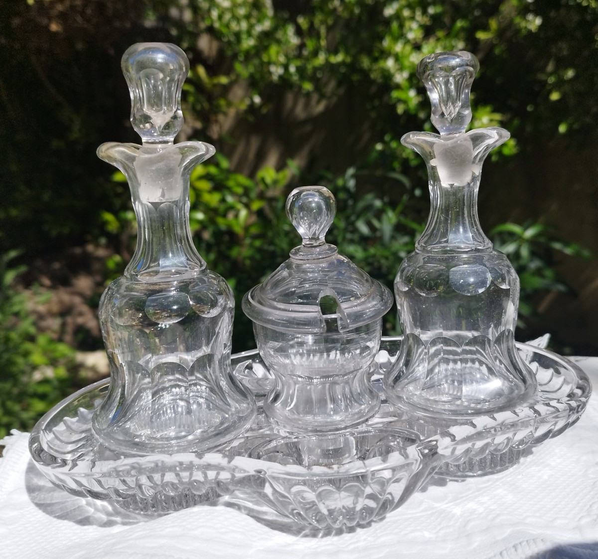 Huilier Moutardier Salerons In Glass / Crystal