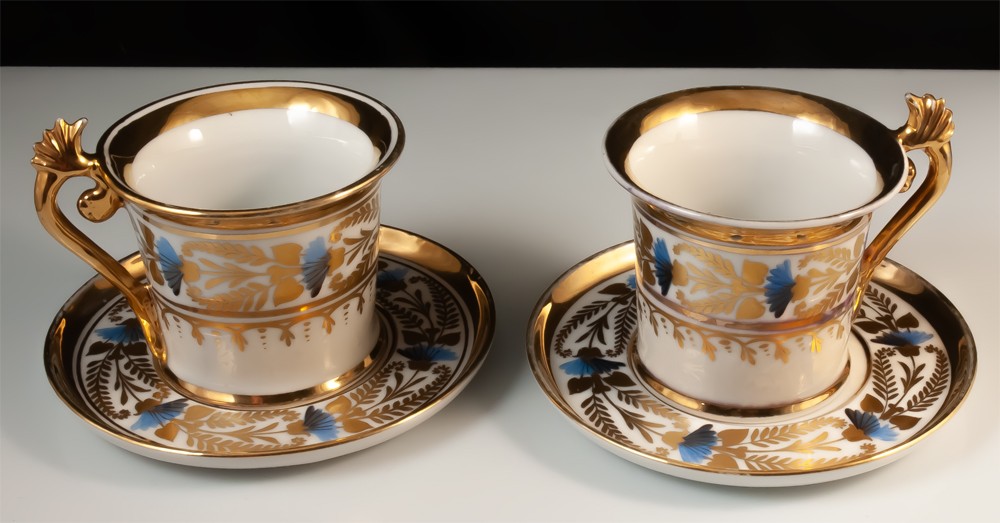 Deux grandes tasse en porcelaine de Paris Palais Royal-photo-2