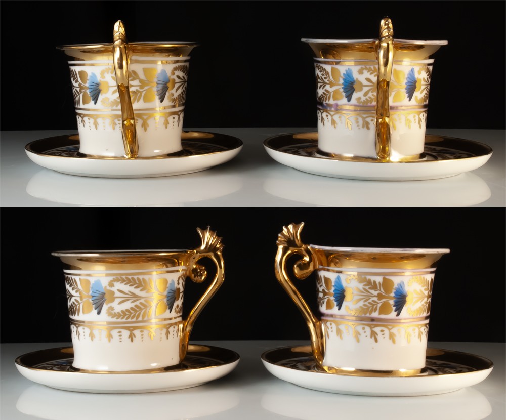 Deux grandes tasse en porcelaine de Paris Palais Royal-photo-4