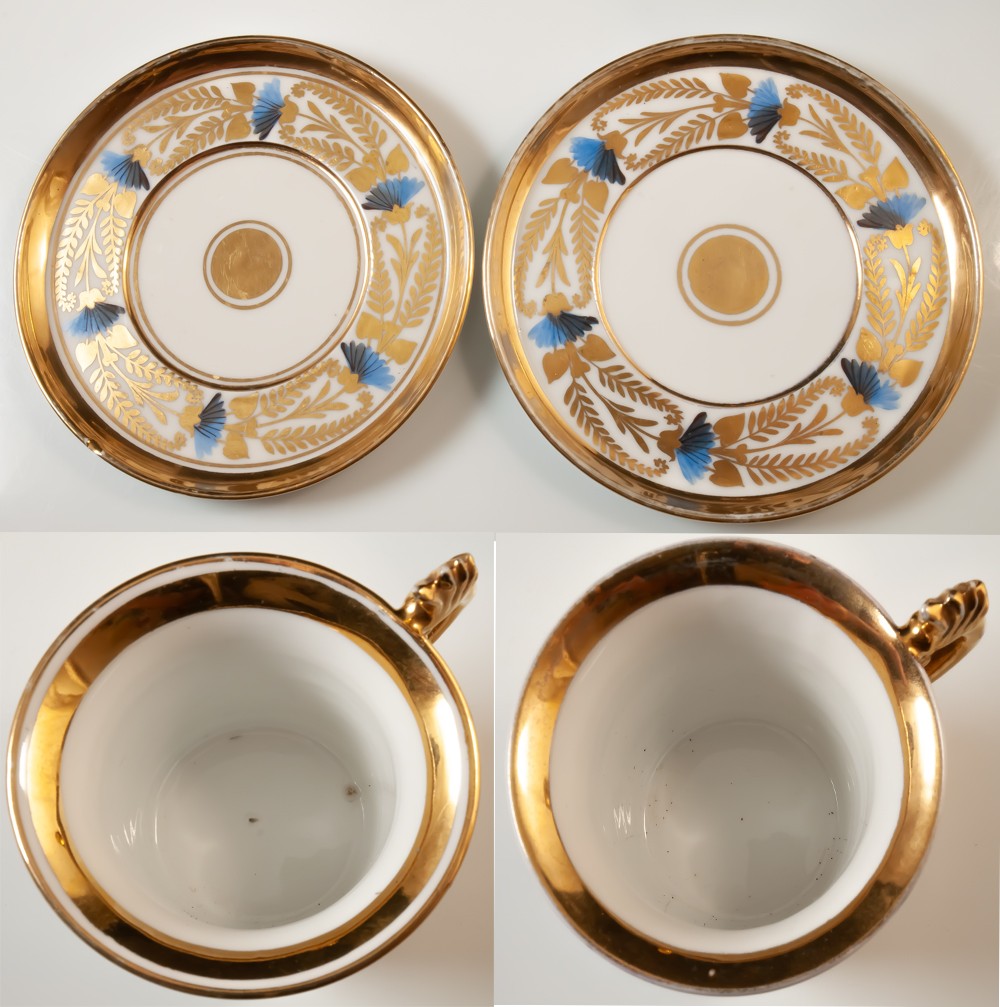 Deux grandes tasse en porcelaine de Paris Palais Royal-photo-1