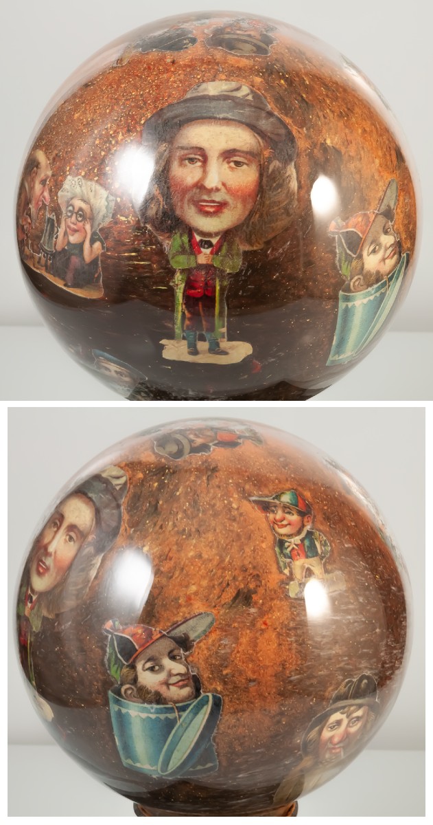 Glass Ball With English Wig Holder 19th Century-photo-4