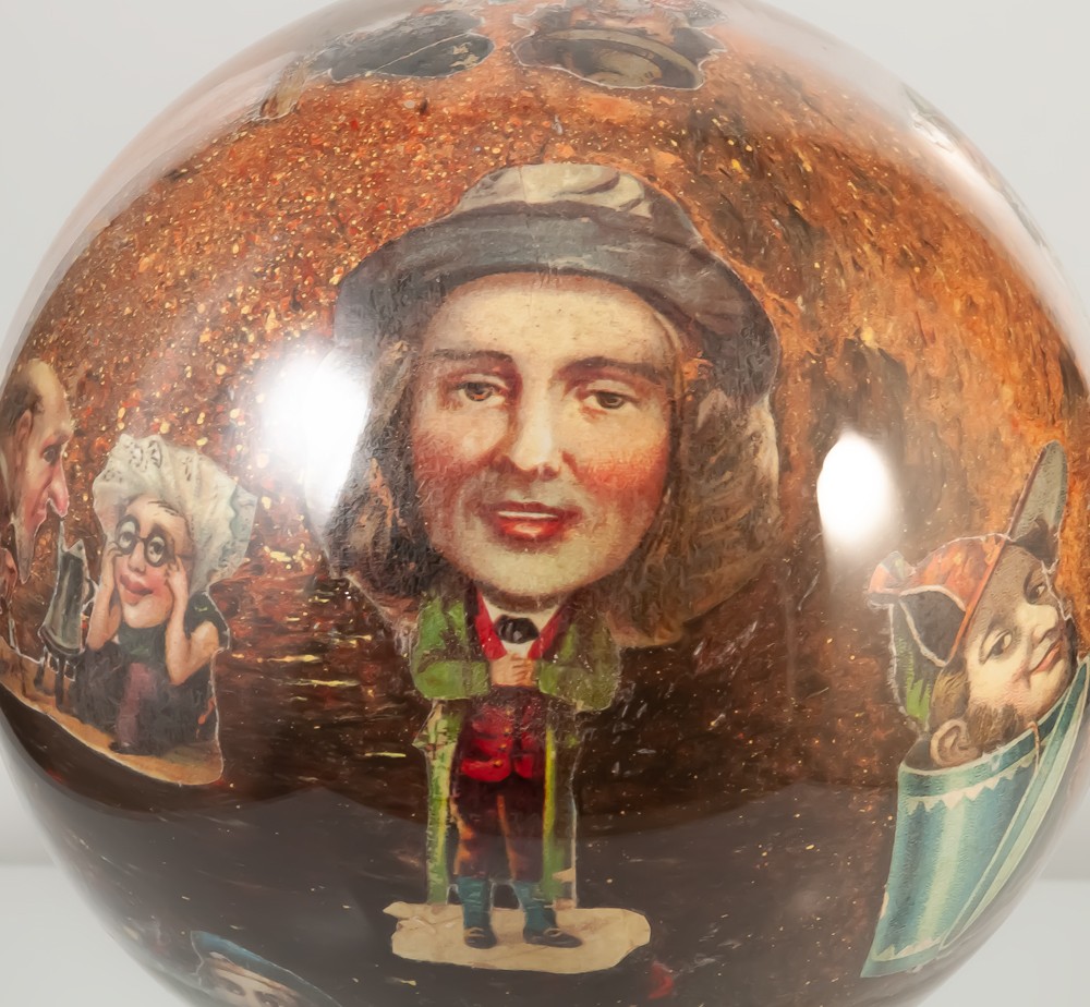 Glass Ball With English Wig Holder 19th Century