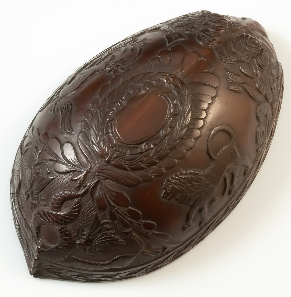 Half Corozo Nut With Naturalist Design Escutcheon