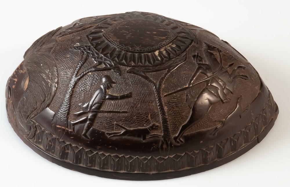 Demi Noix De Corozo écusson Chasse à Courre / Vènerie