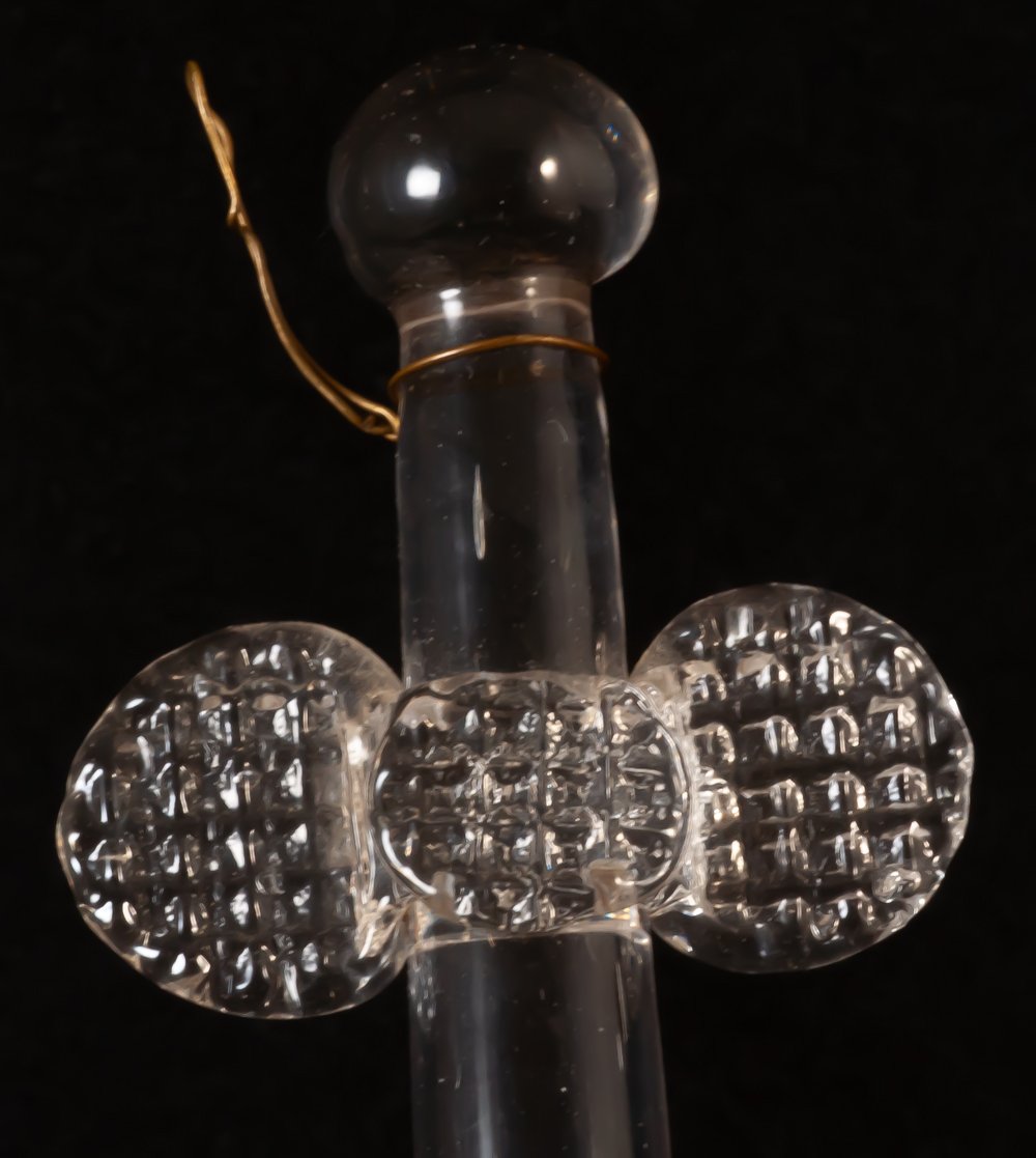 Large Sconce Stoup In Spun Glass-photo-3